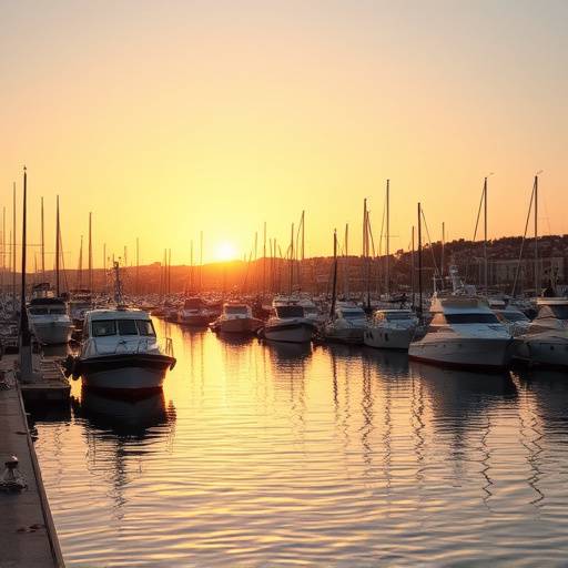 Puerto de Cambrils con barcos de pesca